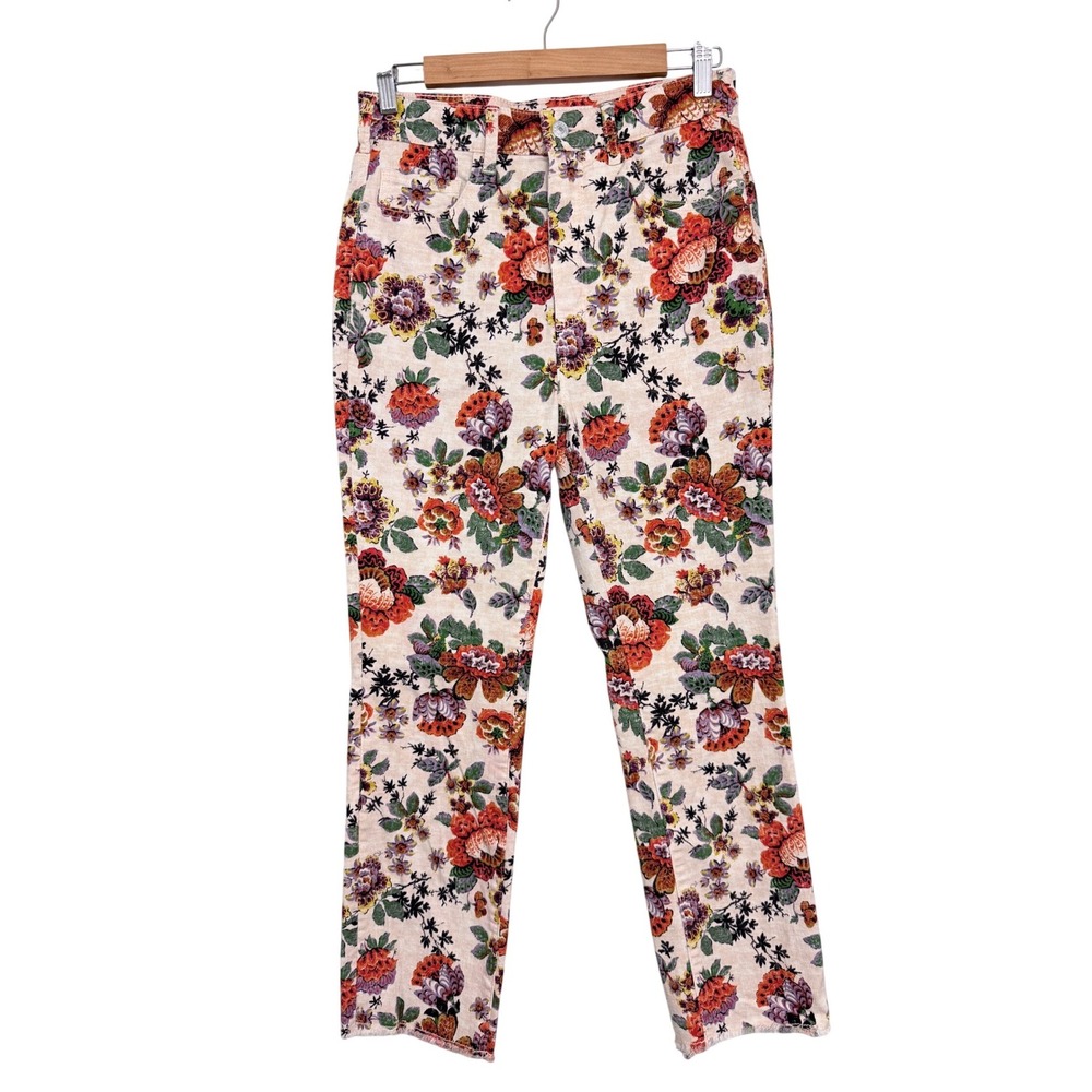 Anthropologie Pilcro High Rise Ankle Cigarette Floral Jeans Multi Color Size 29